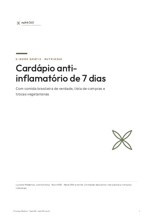 Capa do e-book Cardápio anti-inflamatório de 7 dias